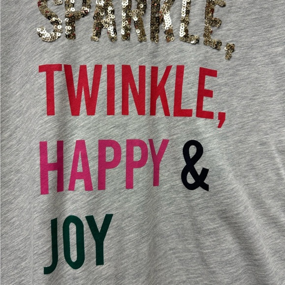 New! 1901 short sleeve t-shirt, cotton, gray, sparkle twinkle happy joy, small - Picture 3 of 6